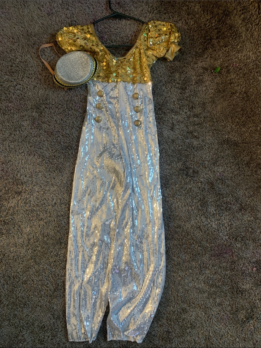 Sparkle Stage Jumpsuit in Gold & Silver for Kids